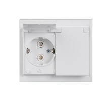 Розетка DoubleSCHUKO в сборе с заземлением, 16А / 250В, IP44, зажимные клеммы, серия Impressivo, белый  302EUJW-84   2TKA000954G1  ABB