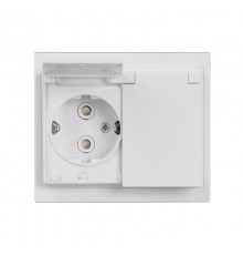Розетка DoubleSCHUKO в сборе с заземлением, 16А / 250В, IP44, зажимные клеммы, серия Impressivo, белый  302EUJW-84   2TKA000954G1  ABB