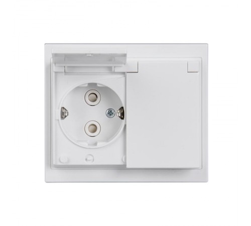 Розетка DoubleSCHUKO в сборе с заземлением, 16А / 250В, IP44, зажимные клеммы, серия Impressivo, белый  302EUJW-84   2TKA000954G1  ABB