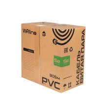 WR-UTP-4P-C5E-L-PVC-GY Витая пара, неэкран., U/UTP, кат., 5e, 4 пары (0,48 мм), одножил., внут., PVC нг(А)-LS, серый, 305 м  505755  WRLine