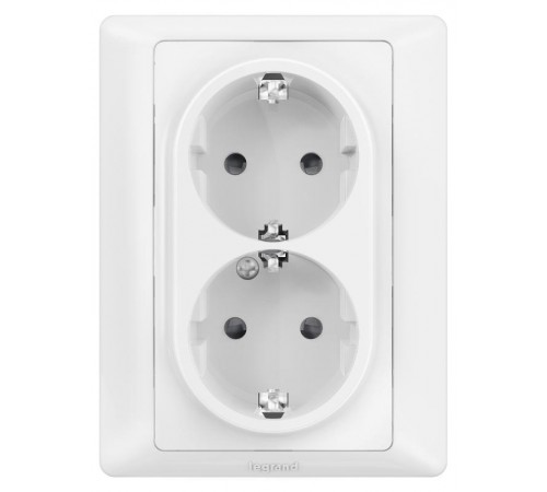 Valena LIFE Белая Рамка для двойных розеток 1-постовая  754221  Legrand