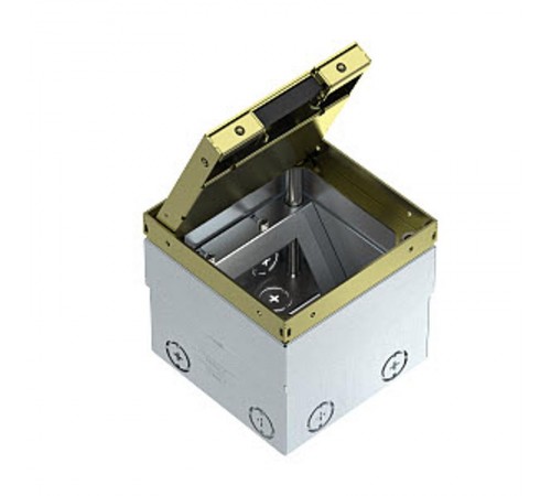 Лючок UDHOME2 пустой на 2 модуля ЭУИ 45х45мм и 2RJ45 (крышка с выемкой 15 мм) 140х140х110мм (латунь)  7368346  OBO Bettermann
