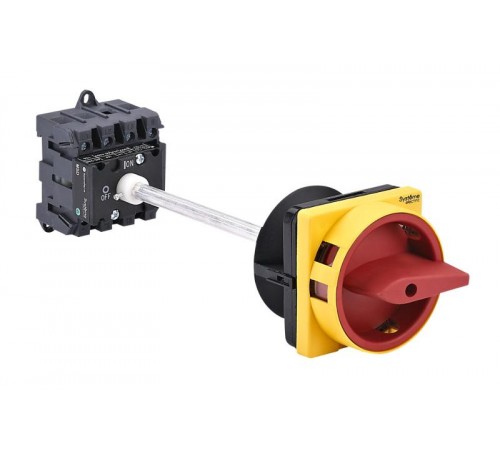 Выключатель-Разъединитель 4P 25A IP20 с красной выносной рукояткой на дин-рейке/плате с замком  MSD25440R  SE