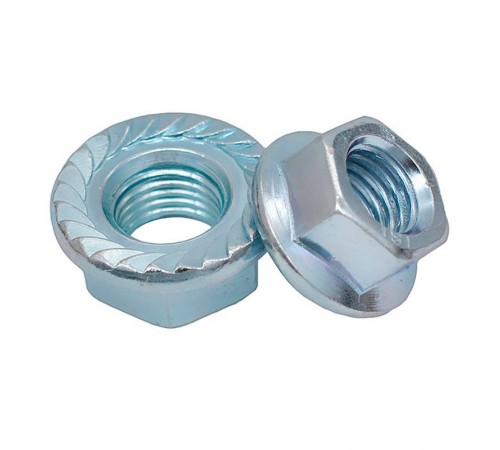 Гайка DIN6923 шестигранная оцинк. С фланцем М10 (200 шт) - пакет ( 2,14 кг)  141613  Tech-KREP