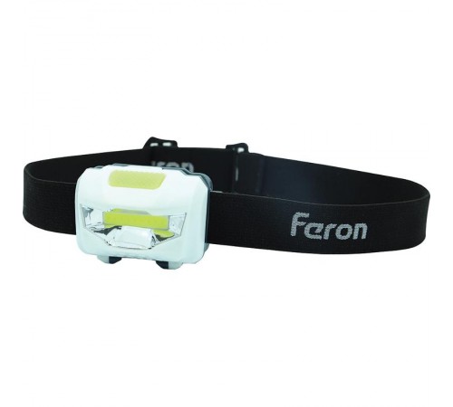 Фонарь налобный светодиодный, работающий от батареек 3*AAA, 3W 1COB, IP44, пластик, TH2300  41679  FERON