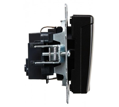 BRITE Розетка с заземлением со шторками с крышкой 16А IP20 РСбш10-3-БрЧ черный   BR-R16-16-K02  IEK