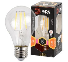 Лампа светодиодная LED 5Вт Е27 220В 2700К F-LED А60 груша  Б0019010  ЭРА