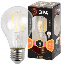 Лампа светодиодная LED 5Вт Е27 220В 2700К F-LED А60 груша  Б0019010  ЭРА