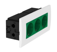 Укомплектованный розеточный блок AR45 (3xModul45,84x185x59 мм,зеленый) (SDE-RW D0GN3)  6119415  OBO Bettermann