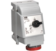 Розетка для тяжелых условий с выключателем и механической блокировкой 432MVS6WH, 32A, 3P+N+E, IP67, 6ч  2CMA163285R1000  ABB