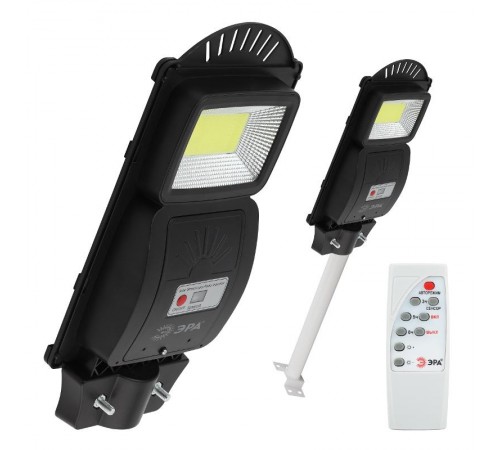 Светильник светодиодный уличный на солн.батарее COB,с кронштейном,20W, с датч.движ., ПДУ, 450lm, 5000К, IP  Б0046792  ЭРА