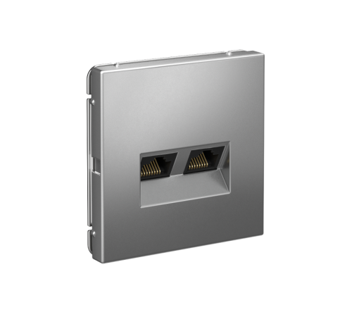 ArtGallery Сталь Розетка двойная компьютерная RJ45+RJ45, кат. 5е, механизм  GAL000985  SE