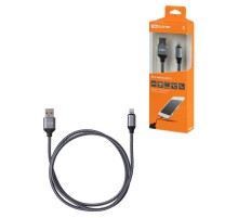 Дата-кабель, ДК 12, USB - Lightning, 1 м, тканевая оплетка, серый,  SQ1810-0312  TDM