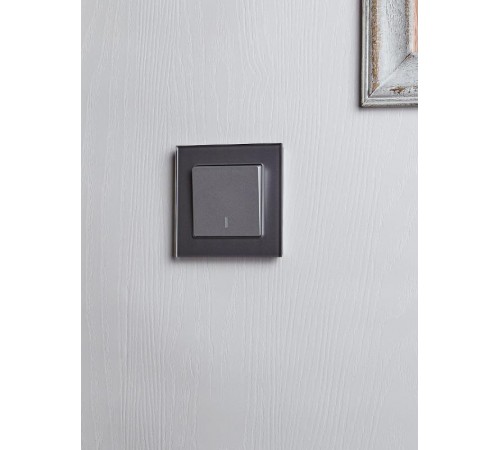 BRITE Выключатель 1-клавишный проходной с индикацией 10А ВС10-1-7-БрА алюминий  BR-V12-1-10-K47  IEK