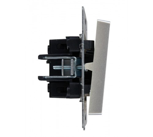 BRITE Выключатель 1-клавишный проходной с индикацией 10А ВС10-1-7-БрА алюминий  BR-V12-1-10-K47  IEK