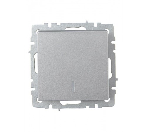 BRITE Выключатель 1-клавишный проходной с индикацией 10А ВС10-1-7-БрА алюминий  BR-V12-1-10-K47  IEK