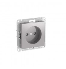 AtlasDesign Алюминий Розетка без заземления со шторками, 16А, механизм, быстрозажимные клеммы  ATN000349S  SE
