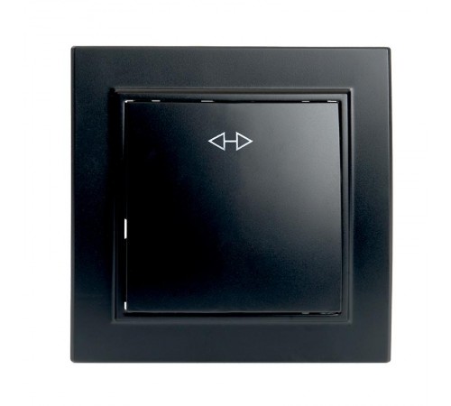 Выключатель (переключатель) электрический перекрестный 1-клавишный, серия Эрна, PSW10-9009-03 черный  39927  STEKKER