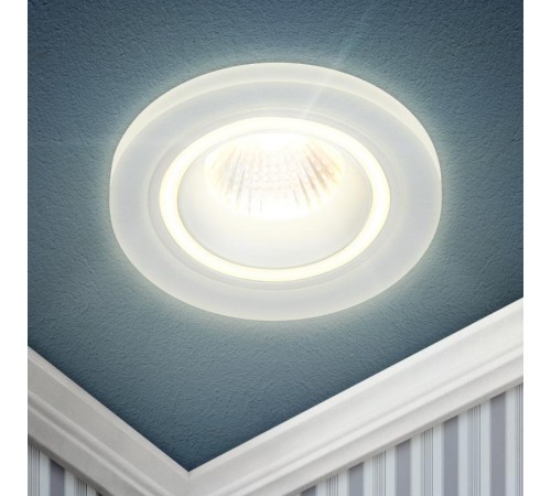 Светильник встраиваемый декоративный DK90 WH MR16/GU5.3 белый  Б0054358  ЭРА