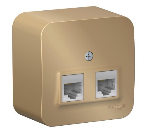 Blanca Титан О/У с изолирующей пластиной Титан Розетка 2-ая компьютерная RJ45, кат.5E,  BLNIA045454  SE