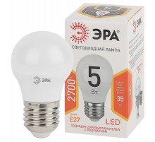Лампа светодиодная LED 5Вт E27 2700К smd P45 шар  Б0028486  ЭРА