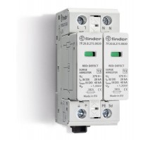 Устройство защиты от импульсных перенапряжений УЗИП тип 2 (2 варистора); модульный, ширина 35мм; степень защиты IP20  7P2782751020  Finder