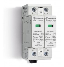 Устройство защиты от импульсных перенапряжений УЗИП тип 2 (2 варистора); модульный, без доп.контакта; степень защиты IP20  7P2782750020  Finder