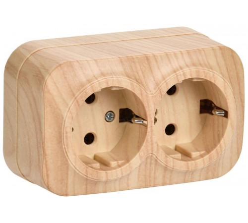 РС22-3-ХС Розет. 2-ая с з/к о/у 16А GLORY сосна  ERH21-K34-16  IEK