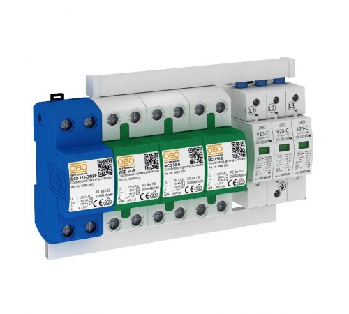 Комплект УЗИП 3+NPE (Класс I+II), 255 В (PS4-B+C TT+TNS)  5089761  OBO Bettermann