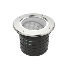 Свет-к "ВАРТОН" архитектурный Plint диаметр 260мм 32Вт 3000К IP67 линзованный 10х60 градусов RAL7045 серый  V1-G1-71551-10L28-6703230  VARTON