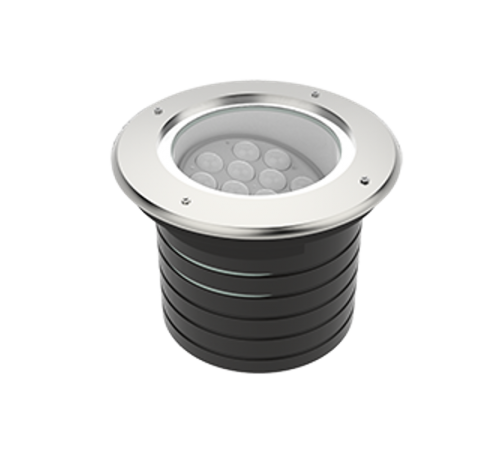 Свет-к "ВАРТОН" архитектурный Plint диаметр 260мм 32Вт 3000К IP67 линзованный 30 градусов RAL7045 серый  V1-G1-71551-10L02-6703230  VARTON