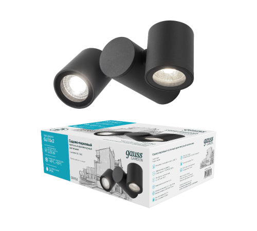 Светильник садово-парковый Sonata настенный архитектурный, 2xGU10, 221x155x70mm, 170-240V / 50Hz, 2xMax.35W, IP54  GD152  Gauss