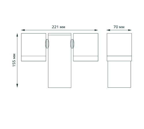 Светильник садово-парковый Sonata настенный архитектурный, 2xGU10, 221x155x70mm, 170-240V / 50Hz, 2xMax.35W, IP54  GD152  Gauss