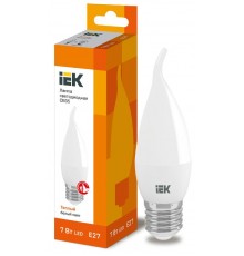 Лампа светодиодная LED 7Вт Е27 220В 3000К CB35 свеча на ветру  LLE-CB35-7-230-30-E27  IEK