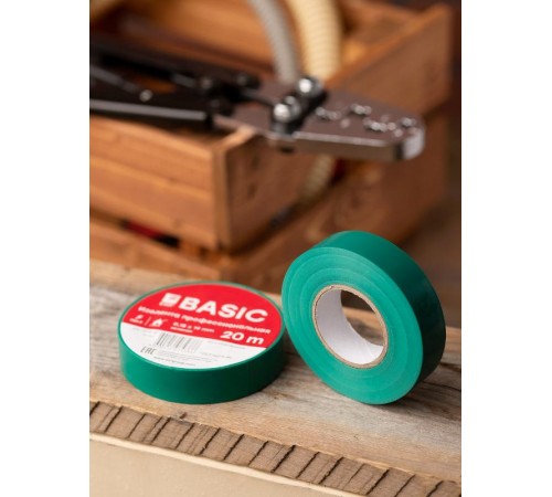Изолента, класс А (профессиональная), 0.18х19мм, 20 метров, зеленая EKF Simple  plc-iz-a-g  EKF