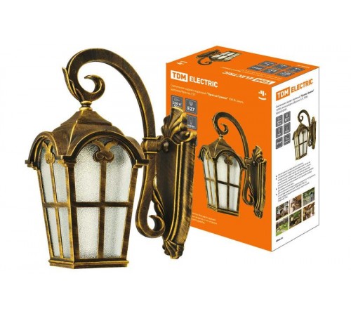 Светильник садово-парковый НБУ Братья Гримм 100Вт ЛН/КЛЛ/LED Е27 IP54 вниз, шагрень/бронза  SQ0330-0093  TDM