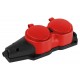 Колодка  KX-2e-RED-IP44 каучуковая с заземлением 2 розетки 16A IP44 красная  Б0068443  ЭРА