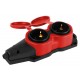Колодка  KX-2e-RED-IP44 каучуковая с заземлением 2 розетки 16A IP44 красная  Б0068443  ЭРА