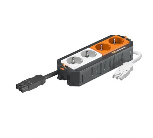 Рамка 4-модульная с розетками 2 белые, 2 оранжевые, 16А, 250В, 2К+З, штекер WINSTA MIDI  7404617  OBO Bettermann