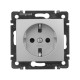 Valena Алюминий Розетка 1-ая с/з с защитными шторками  770121  Legrand