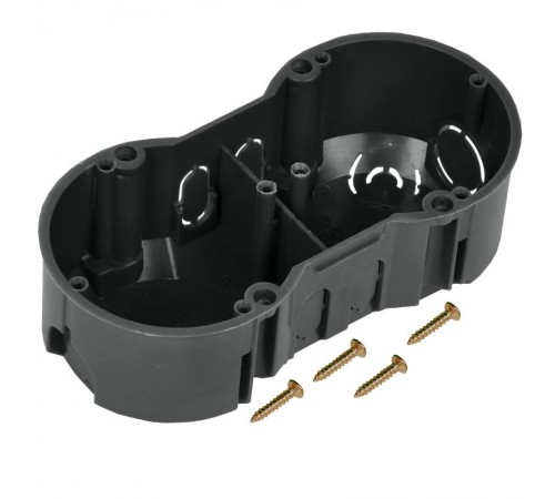 Коробка установочная 141x70x45 двухместная КМ40007 с саморезами  UKT20-141-070-045  IEK