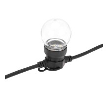 Уличная гирлянда Лофт, черный каучук, 20 прозрачных ламп х 5 LED, влагостойкая IP44  331-357  NEON-NIGHT