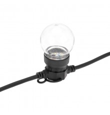 Уличная гирлянда Лофт, черный каучук, 20 прозрачных ламп х 5 LED, влагостойкая IP44  331-357  NEON-NIGHT