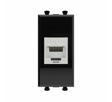 Компьютерная розетка RJ-45 без шторки модульная, кат.6А экранированная, "Avanti", "Черный квадрат", 1 модуль  4402771  DKC