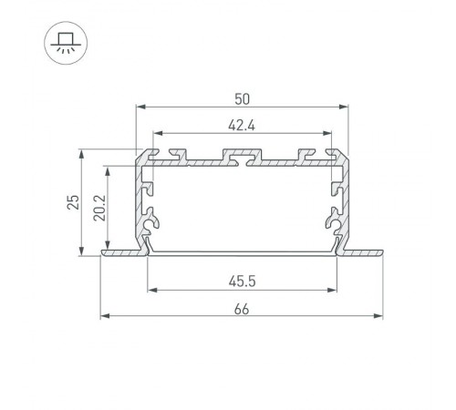 Профиль KLUS-POWER-W50-FS-2000 ANOD  028919  Arlight