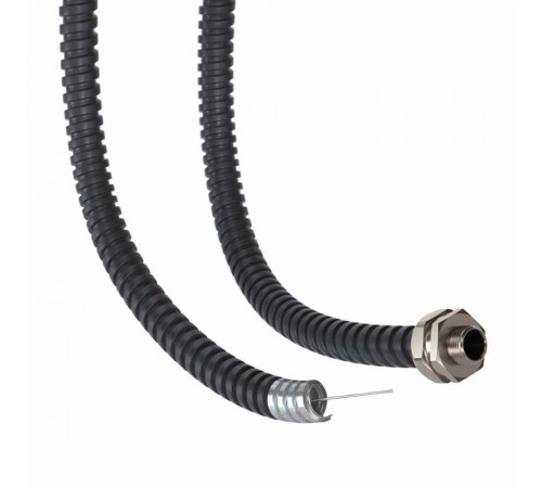 Металлорукав DN 10мм в герметичной ПВХ изоляции, Dвн 10,0 мм, Dнар 14,0, с протяжкой, 50 м, цвет чёрный  6071R-010NP  DKC