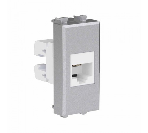 Телефонная розетка RJ-12 без шторки модульная, "Avanti", "Закаленная сталь", 1 модуль  4404611  DKC