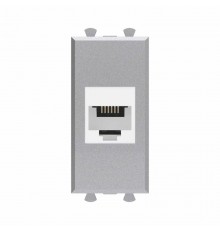 Телефонная розетка RJ-12 без шторки модульная, "Avanti", "Закаленная сталь", 1 модуль  4404611  DKC