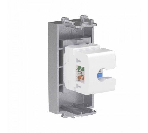 Телефонная розетка RJ-12 без шторки модульная, "Avanti", "Закаленная сталь", 1 модуль  4404611  DKC