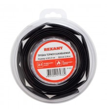 Трубка термоусаживаемая 6,0/3,0 мм черная, ролик 2,44 м  29-0036  REXANT